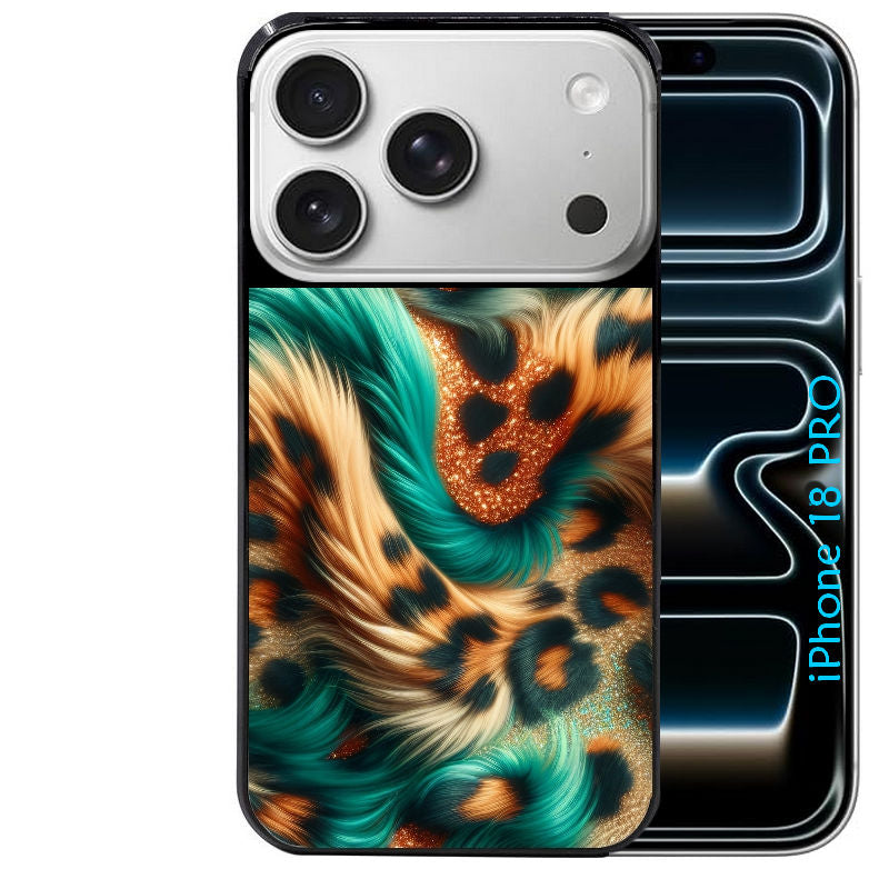 Coque pour Iphone 18 / PRO / PRO MAX / 18E effet fourrure leopard 3