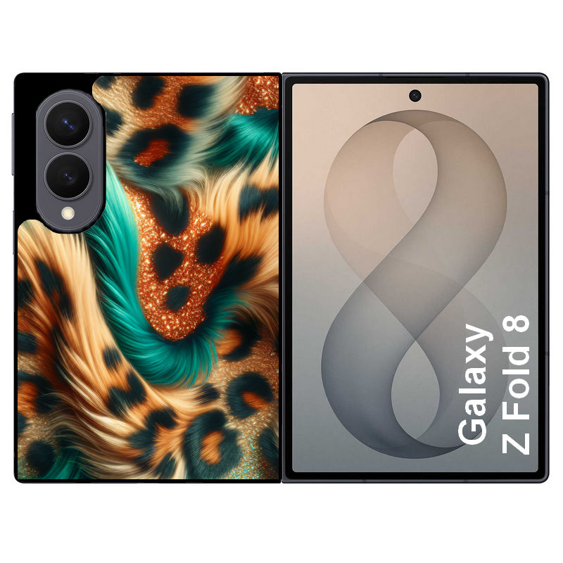 Coque pour Z FOLD 8 effet fourrure leopard 3