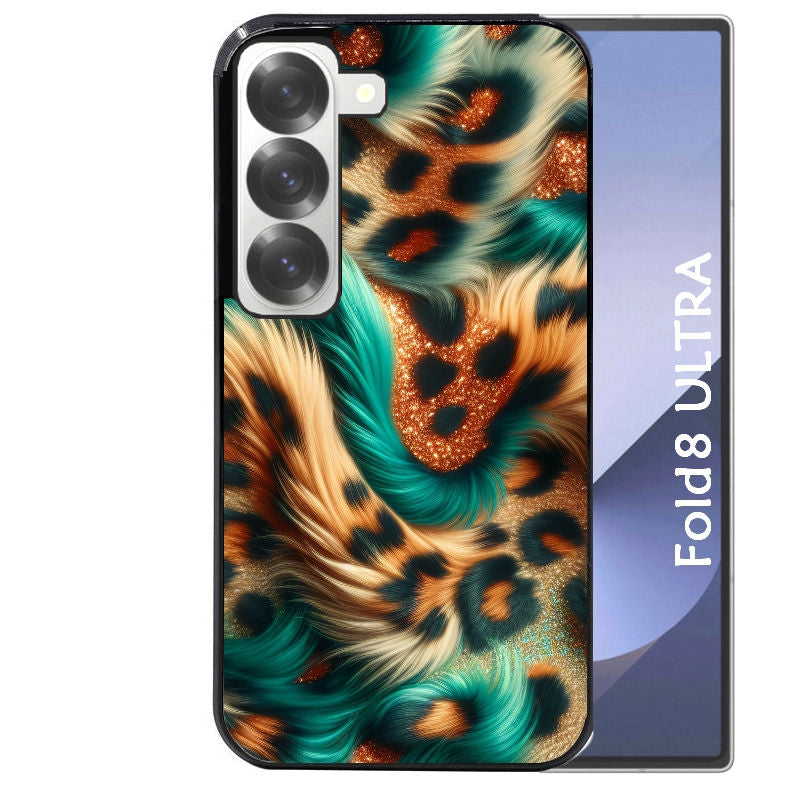 Coque pour Z Fold 8 / ULTRA effet fourrure leopard 3