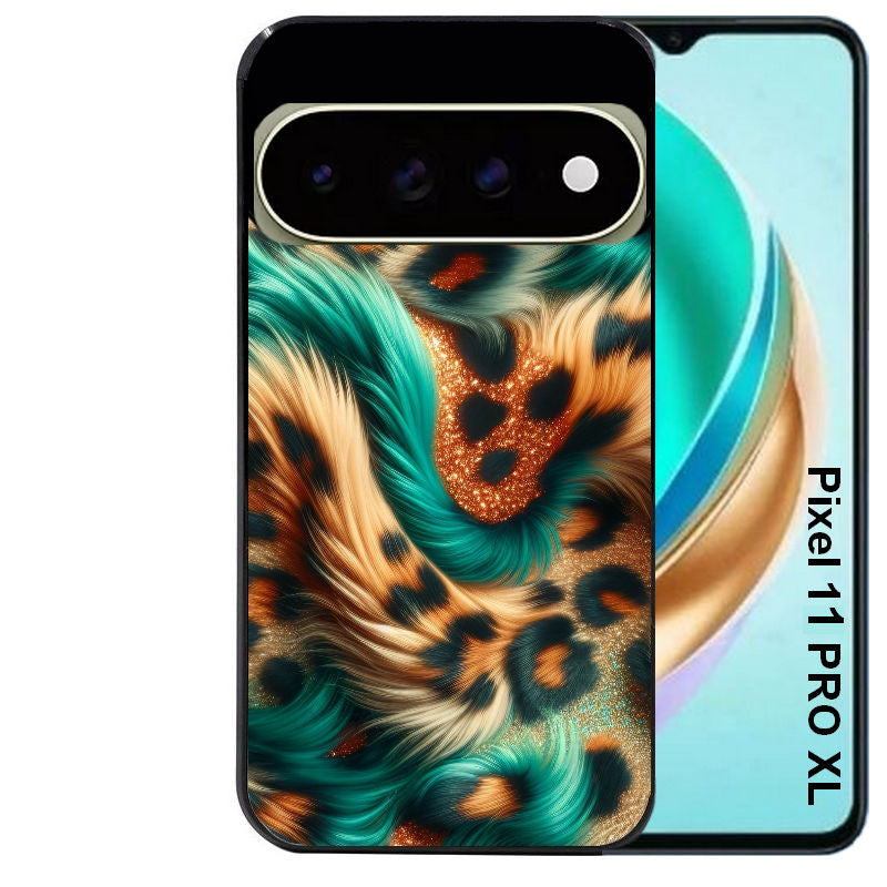 Coque pour Pixel 10 / 11 / PRO / XL effet fourrure leopard 3