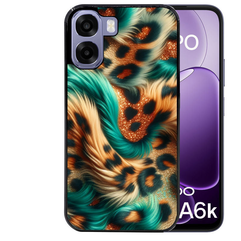 Coque pour Oppo A6 A6 A6K effet fourrure leopard 3