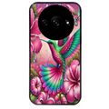 Coque noire taperso pour Redmi A3 avec motif colibri et fleurs protection antichoc personnalisée