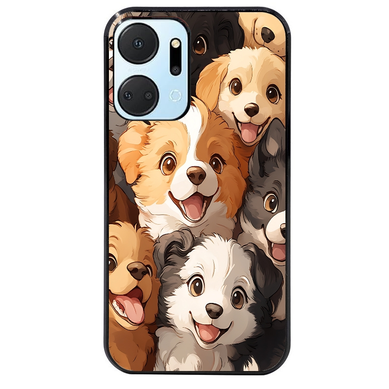 Coque noire taperso pour Honor X7A avec motif chien smile protection antichoc personnalisée