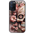 Coque noire taperso pour OPPO Reno 8 LITE avec motif tete de mort calavera rose protection antichoc personnalisée