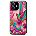 Coque noire taperso pour OPPO A40 avec motif colibri et fleurs protection antichoc personnalisée