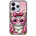 Coque noire taperso pour Redmi Note 14 et PRO PLUS 4G 5G avec motif chat lunettes protection antichoc personnalisée