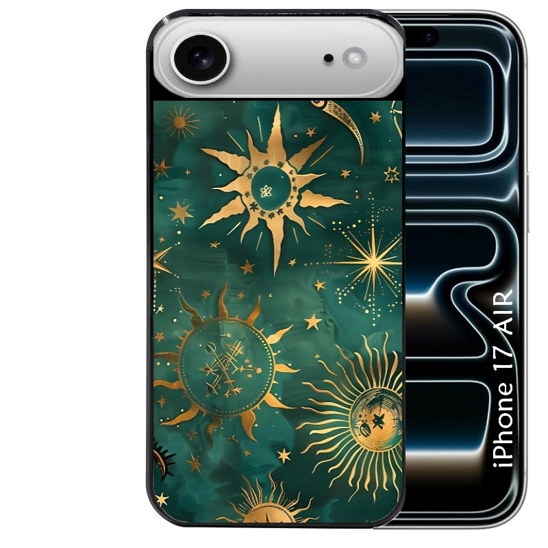Coque noire taperso pour Iphone 17 17E AIR MAX PRO avec motif lune et astro protection antichoc personnalisée