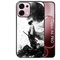 Coque noire taperso pour OPPO A6 PRO 4G et 5G avec motif samourai et lune protection antichoc personnalisée