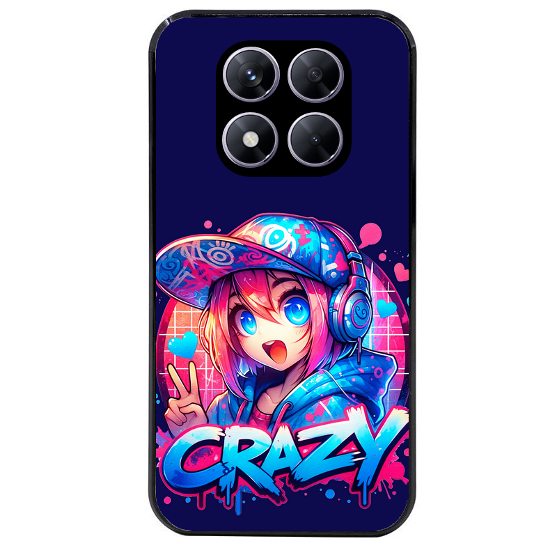 Coque noire taperso pour Redmi Note 14 et PRO PLUS 4G 5G avec motif anime crazy protection antichoc personnalisée