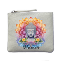 Porte monnaie personnalisé bouddha lotus ivoire en feutrine en feutrine ivoire