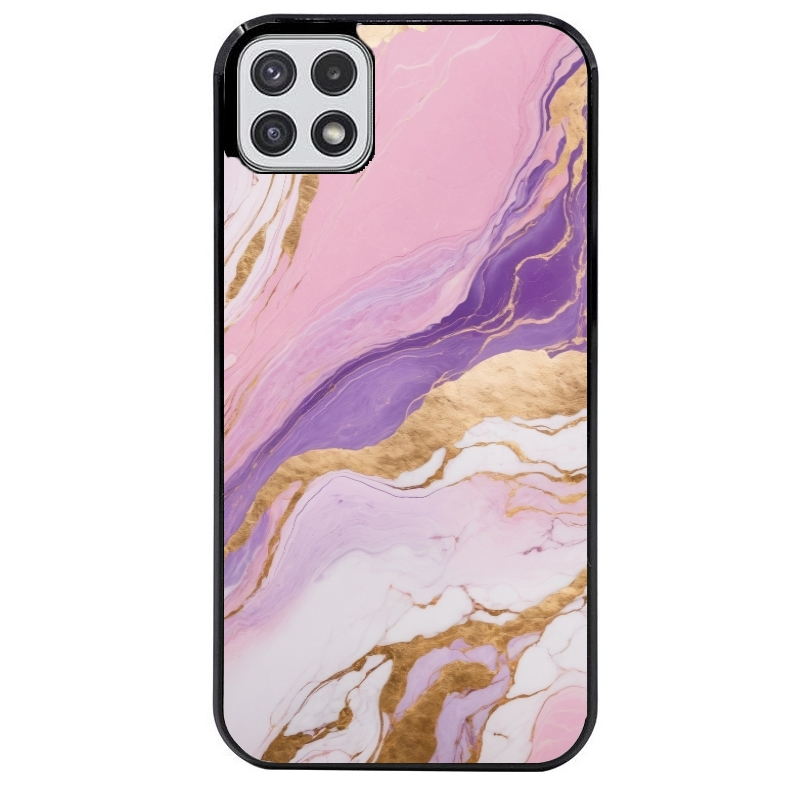 Coque noire taperso pour galaxy A22 A32 A52 A52S 4G 5G  avec motif marbre violet protection antichoc personnalisée