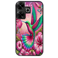 Coque noire taperso pour POCO M6 4G avec motif colibri et fleurs protection antichoc personnalisée