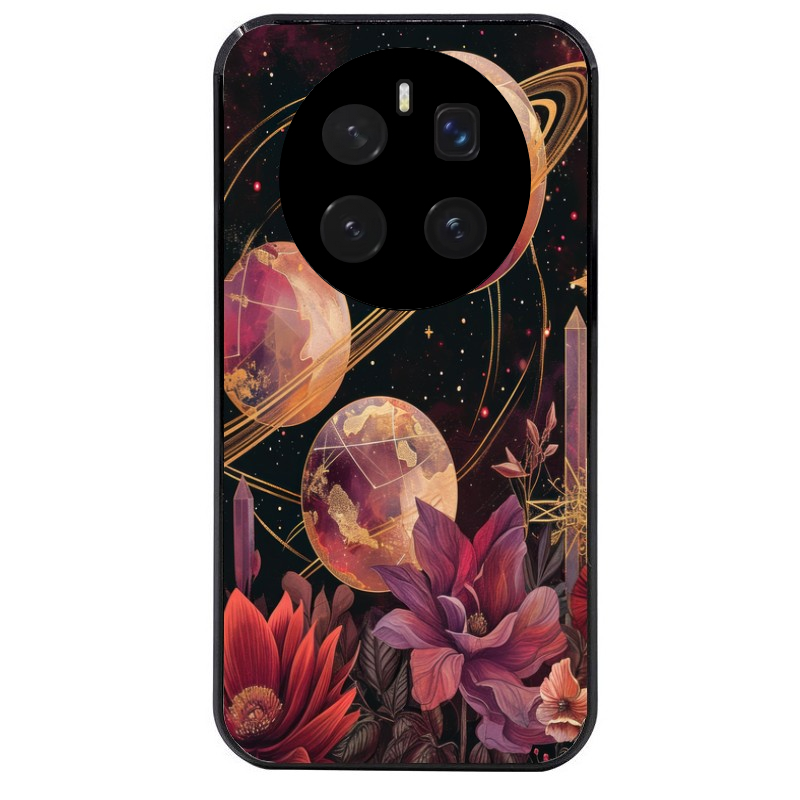 Coque noire taperso pour Magic 7 LITE et PRO avec motif astro et fleurs protection antichoc personnalisée
