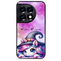 Coque noire taperso pour OnePlus 11 et 12 avec motif licorne magic avec prenom protection antichoc personnalisée