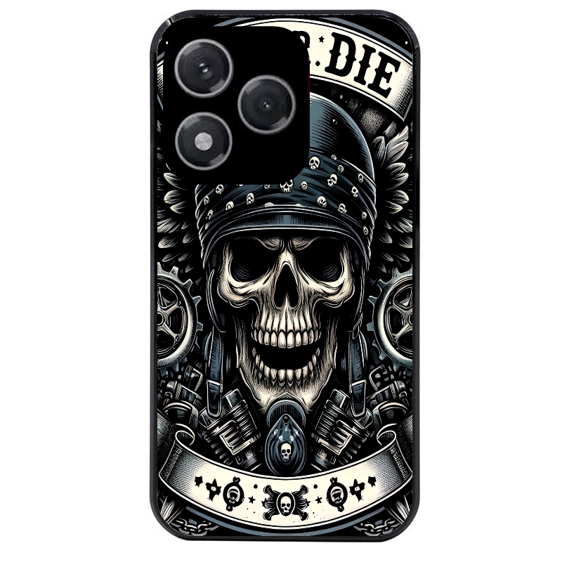 Coque noire taperso pour Honor 400 et Lite Pro Smart avec motif mort motard protection antichoc personnalisée