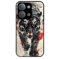 Coque noire taperso pour POCO C85 avec motif tigre japan protection antichoc personnalisée