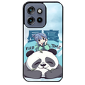 Coque noire taperso pour Moto Edge 60 et Neo Fusion Pro avec motif panda anime protection antichoc personnalisée