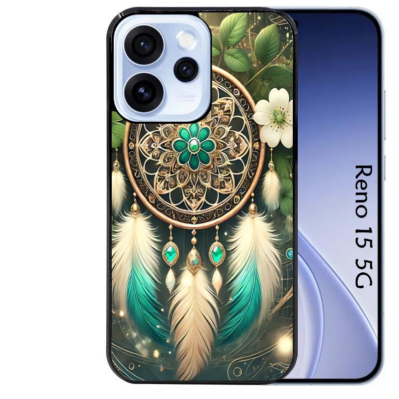 Coque noire taperso pour OPPO Reno 15 et F FS 5G avec motif dreamcatcher talisman protection antichoc personnalisée