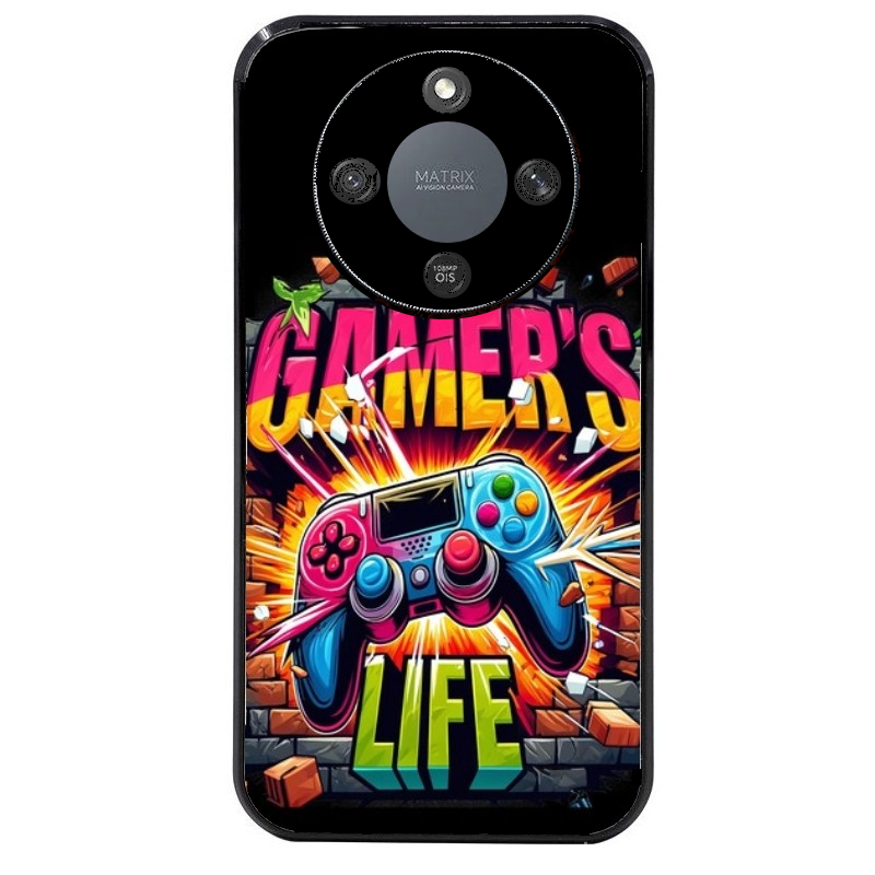 Coque noire taperso pour Magic 5 6 LITE et PRO avec motif gamer life protection antichoc personnalisée