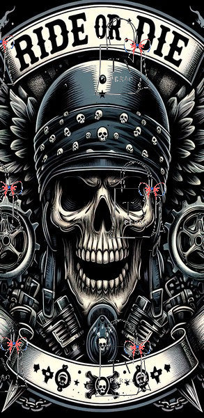 Tête de mort motard