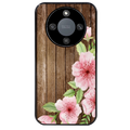 Coque noire taperso pour Magic 8 LITE et PRO avec motif bois avec fleur rose protection antichoc personnalisée