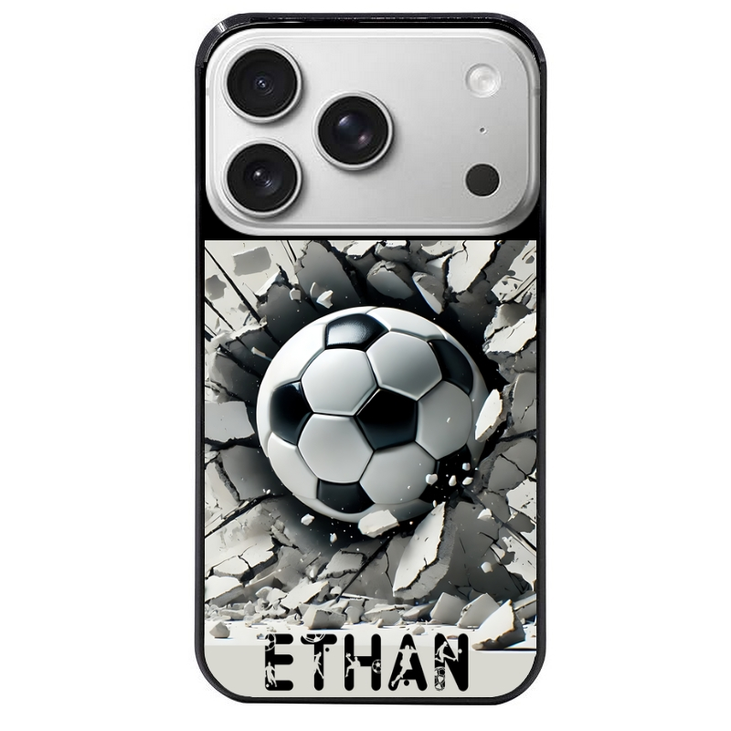 Coque noire taperso pour Iphone 17 17E AIR MAX PRO avec motif foot beton personnalisee protection antichoc personnalisée