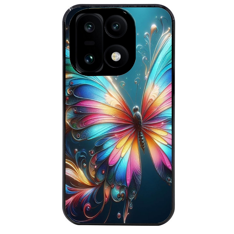 Coque noire taperso pour OnePlus 15 avec motif papillon arc protection antichoc personnalisée