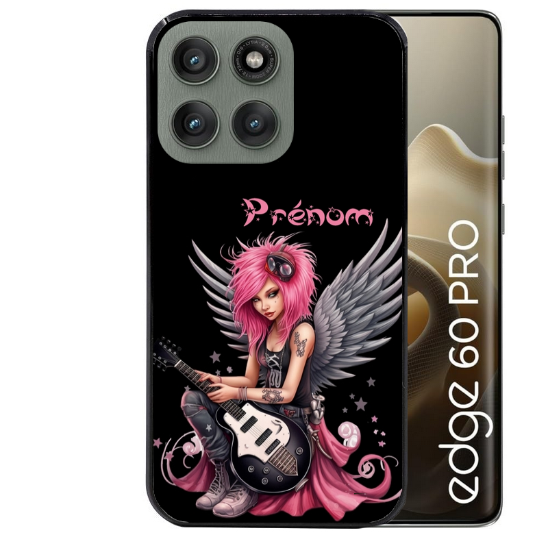 Coque noire taperso pour Moto Edge 60 et Neo Fusion Pro avec motif fee rock personnalisee protection antichoc personnalisée