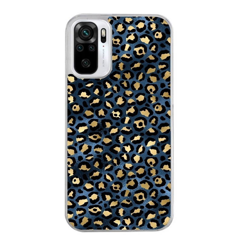 Coque taperso pour Redmi Note 10 4G 5G PRO 10S avec motif leopard bleu protection antichoc personnalisée