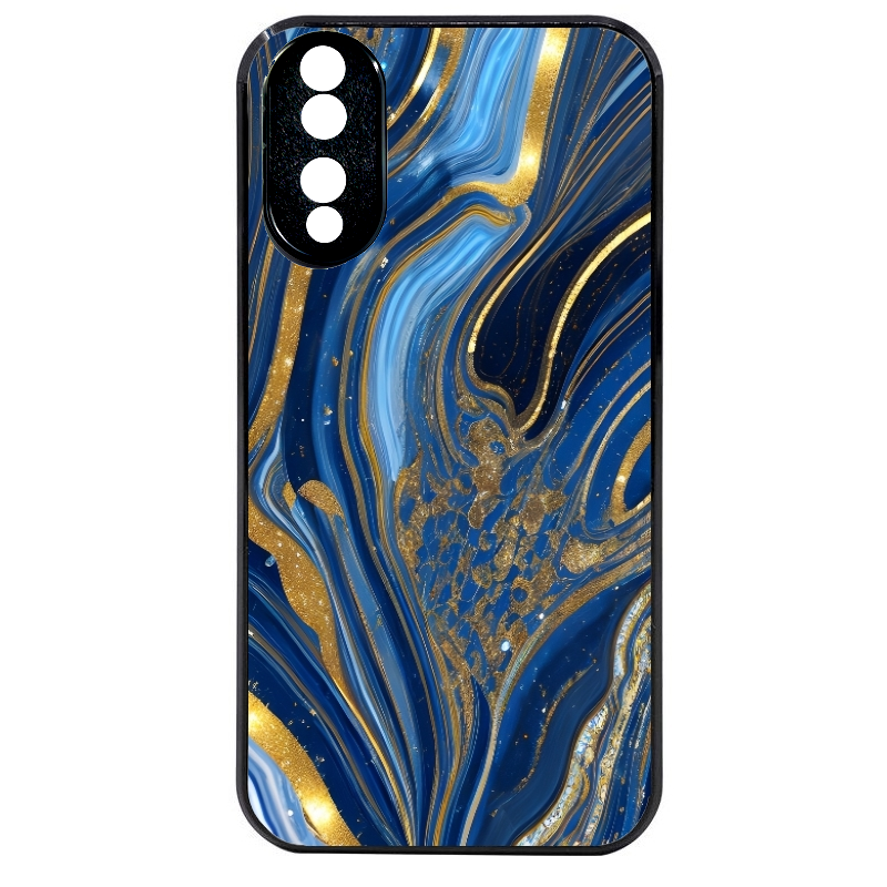 Coque noire taperso pour Honor 70 LITE 90 et LITE avec motif marbre bleu agathe protection antichoc personnalisée