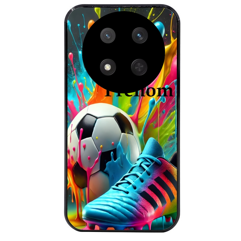 Coque noire taperso pour Magic 7 LITE et PRO avec motif foot color personnalisee protection antichoc personnalisée