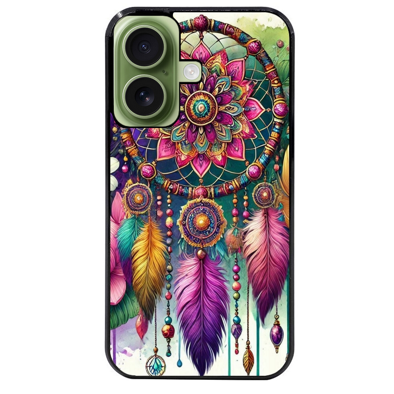 Coque noire taperso pour Iphone 17 17E AIR MAX PRO avec motif dreamcatcher et mandala protection antichoc personnalisée