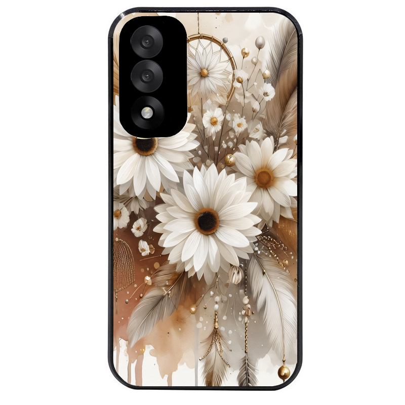 Coque noire taperso pour OnePlus Nord 5 avec motif dreamcatcher marguerite protection antichoc personnalisée