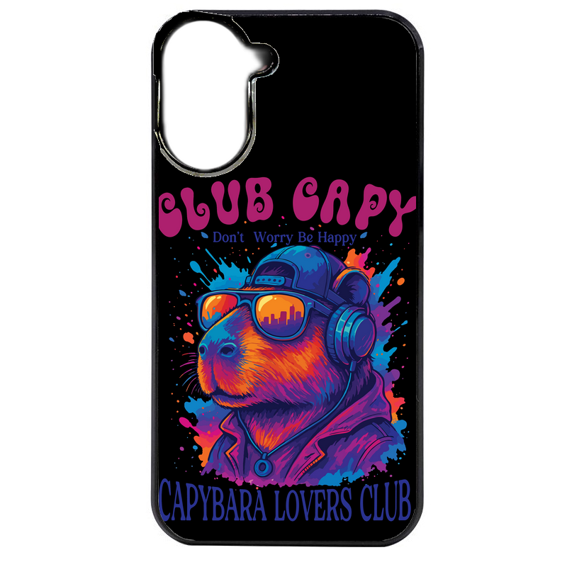 Coque noire taperso pour POCO C71 4G avec motif capybara club protection antichoc personnalisée
