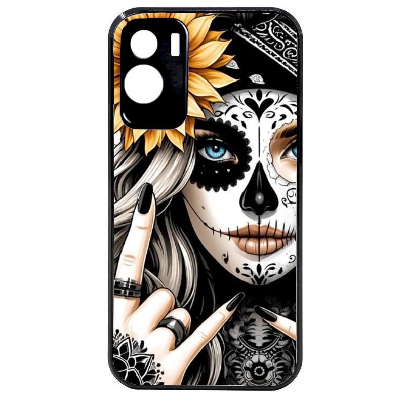 Coque noire taperso pour Honor 70 LITE 90 et LITE avec motif tete de mort tatoo protection antichoc personnalisée
