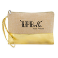 Pochette personnalisée LPBelle et cœur en jute et doré en jute et doré