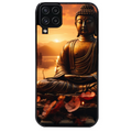 Coque noire taperso pour galaxy A22 A32 A52 A52S 4G 5G  avec motif bouddha et soleil protection antichoc personnalisée