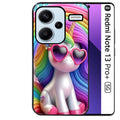 Coque noire taperso pour Redmi Note 13 PRO PLUS 5G avec motif licorne pop art protection antichoc personnalisée