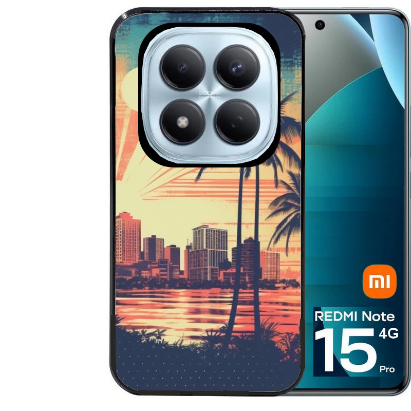 Coque noire taperso pour Redmi Note 15 et PRO PLUS 4G 5G avec motif hawaii retro protection antichoc personnalisée