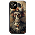 Coque noire taperso pour OPPO A5 PRO 4G et 5G avec motif tete de mort chapeau protection antichoc personnalisée