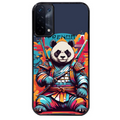 Coque noire taperso pour OPPO A54 et A74 5G avec motif panda katana personnalisee protection antichoc personnalisée