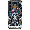 Coque noire taperso pour galaxy A06 A16 A26 A36 A56 avec motif tete de mort drama queen protection antichoc personnalisée