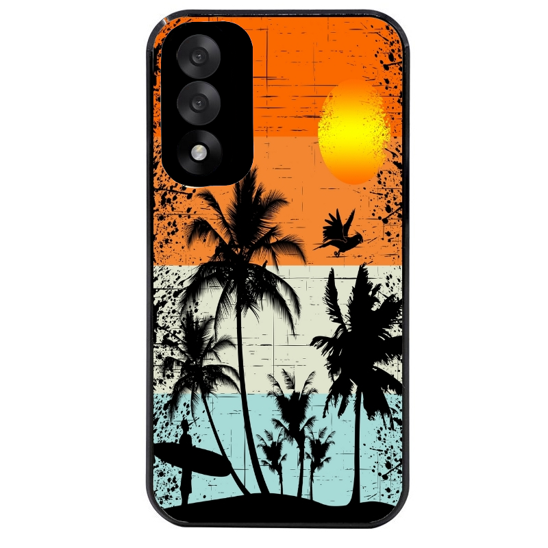 Coque noire taperso pour OnePlus Nord 5 avec motif hawai sun protection antichoc personnalisée