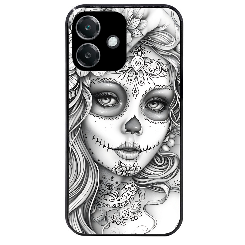 Coque noire taperso pour OPPO A40 avec motif mort calavera tatoo protection antichoc personnalisée