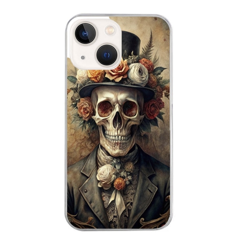 Coque taperso pour Iphone 12 et PRO MINI PRO MAX avec motif tete de mort chapeau protection antichoc personnalisée