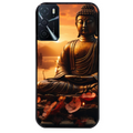 Coque noire taperso pour OPPO A16 et A16S avec motif bouddha et soleil protection antichoc personnalisée