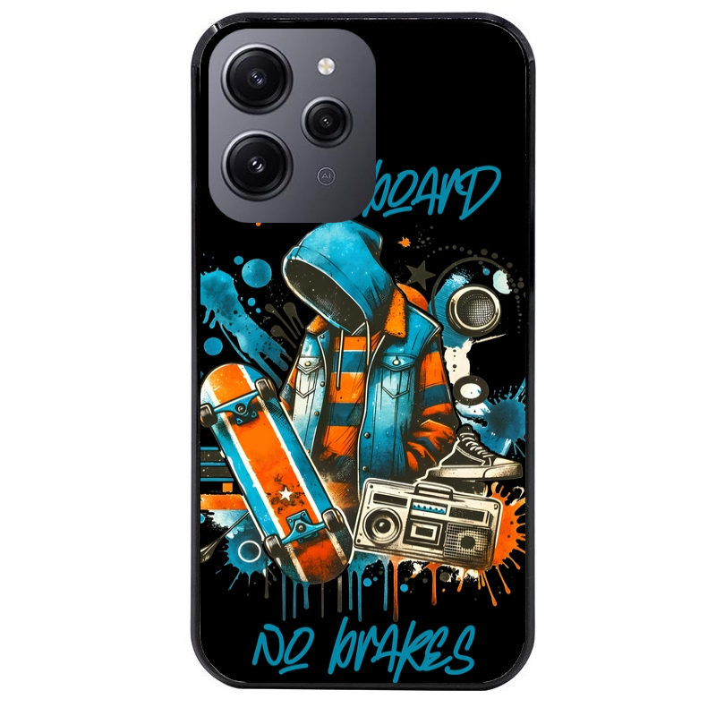 Coque noire taperso pour Redmi 12 4G et 5G avec motif skate board protection antichoc personnalisée