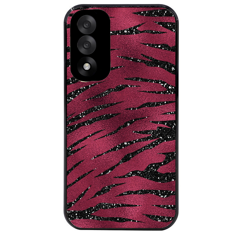 Coque noire taperso pour OnePlus Nord 5 avec motif zebre grenat protection antichoc personnalisée