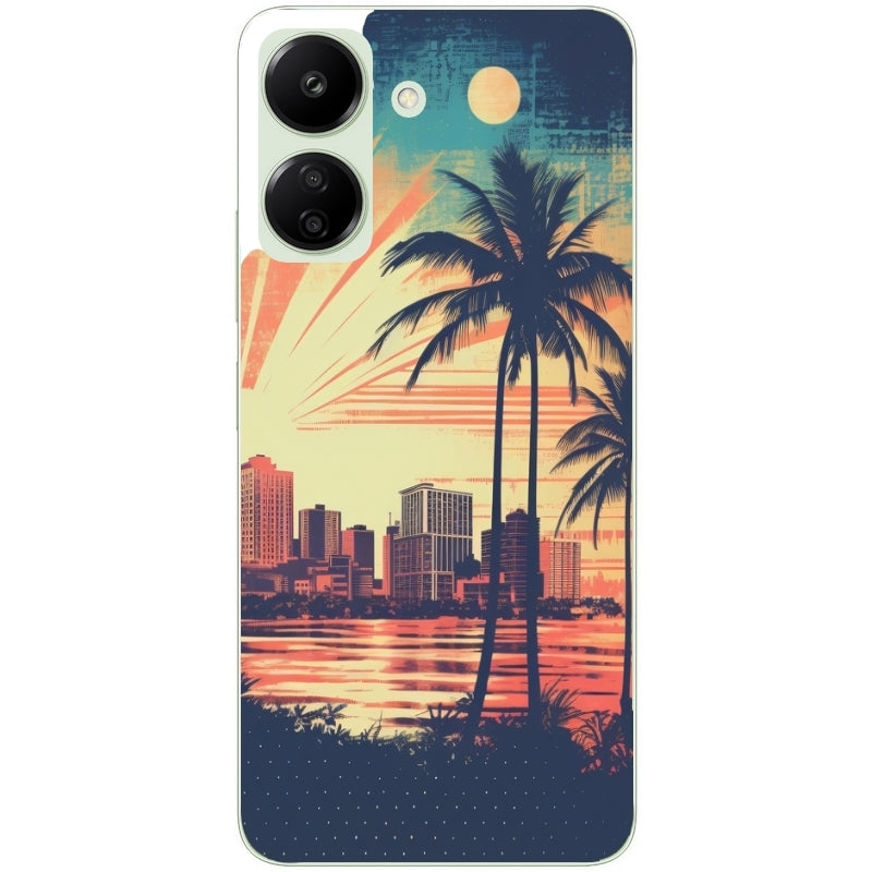 Coque taperso pour POCO C65 4G avec motif hawaii retro protection antichoc personnalisée