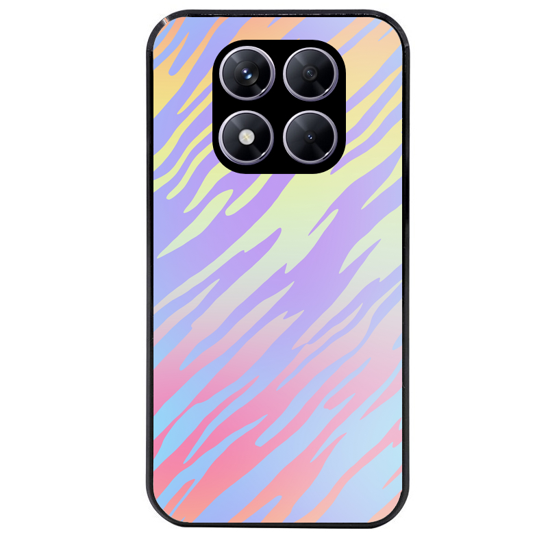 Coque noire taperso pour Redmi Note 14 et PRO PLUS 4G 5G avec motif zebre pastel protection antichoc personnalisée